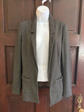 Luisa Classic Women's Grey Houndstooth Blazer Jacket Small